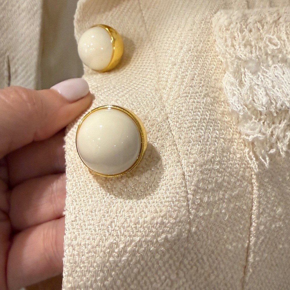St. John Chic Cream Button-Up Jacket - image 5